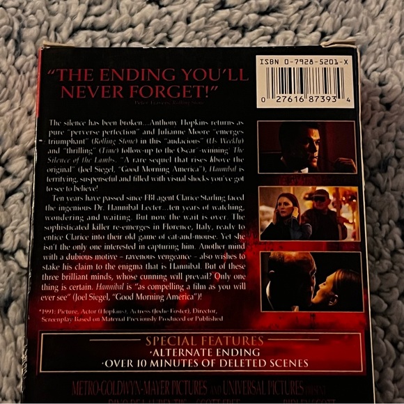 Hannibal (VHS, 2002) Alternate Endings + 10 Minutes Deleted Scenes - Picture 4 of 6
